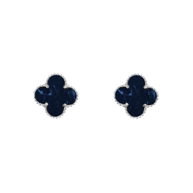 [ElanLuxe Jewelry]CLOVER SILVER 15MM EARRINGS COLLECTION