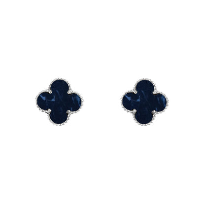 [ElanLuxe Jewelry]CLOVER SILVER 15MM EARRINGS COLLECTION