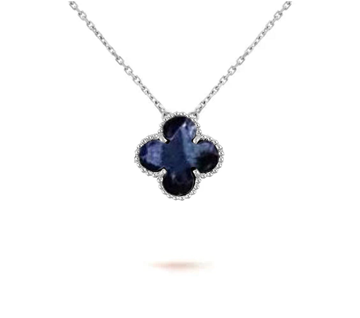 [ElanLuxe Jewelry]CLOVER 15MM NECKLACE SILVER COLLECTION