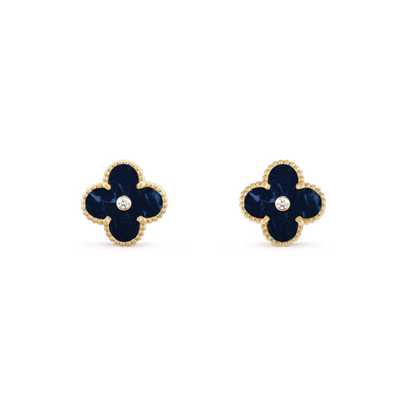 [ElanLuxe Jewelry]CLOVER  15MM DIAMOND EARRINGS COLLECTION