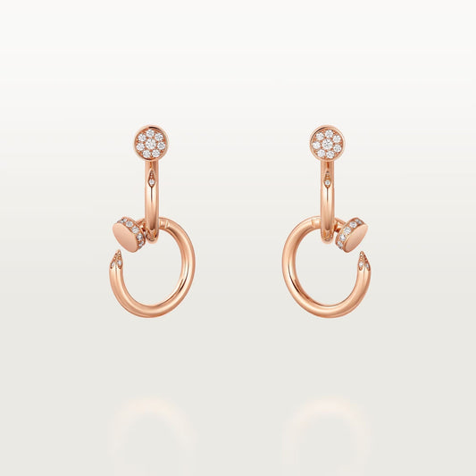 [ElanLuxe Jewelry]JUSTE HALF DIAMOND DOUBLE EARRINGS