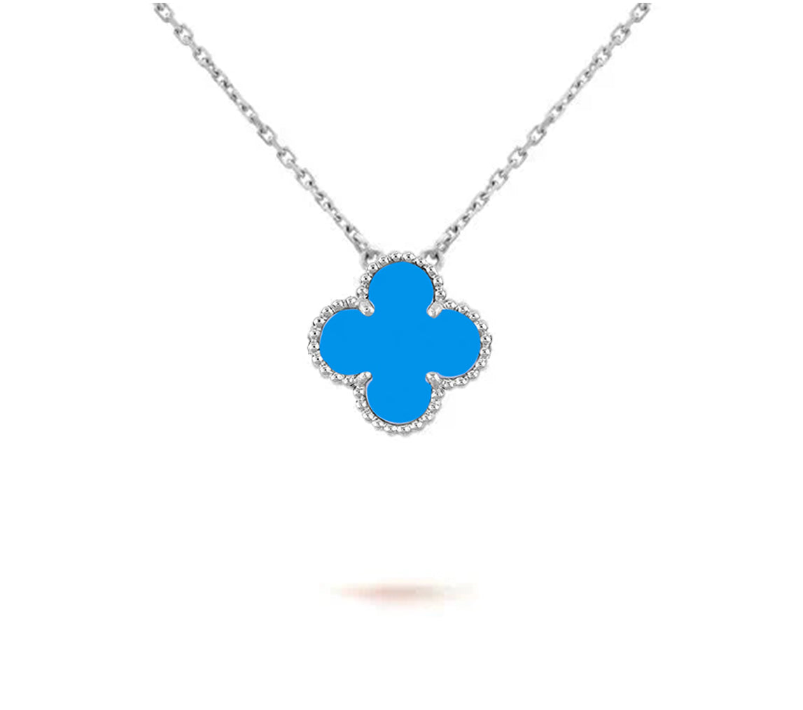 [ElanLuxe Jewelry]CLOVER 15MM NECKLACE SILVER COLLECTION