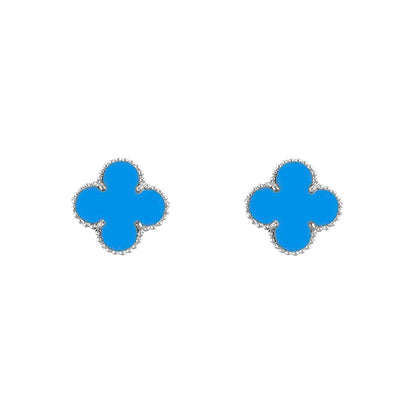 [ElanLuxe Jewelry]CLOVER SILVER 15MM EARRINGS COLLECTION