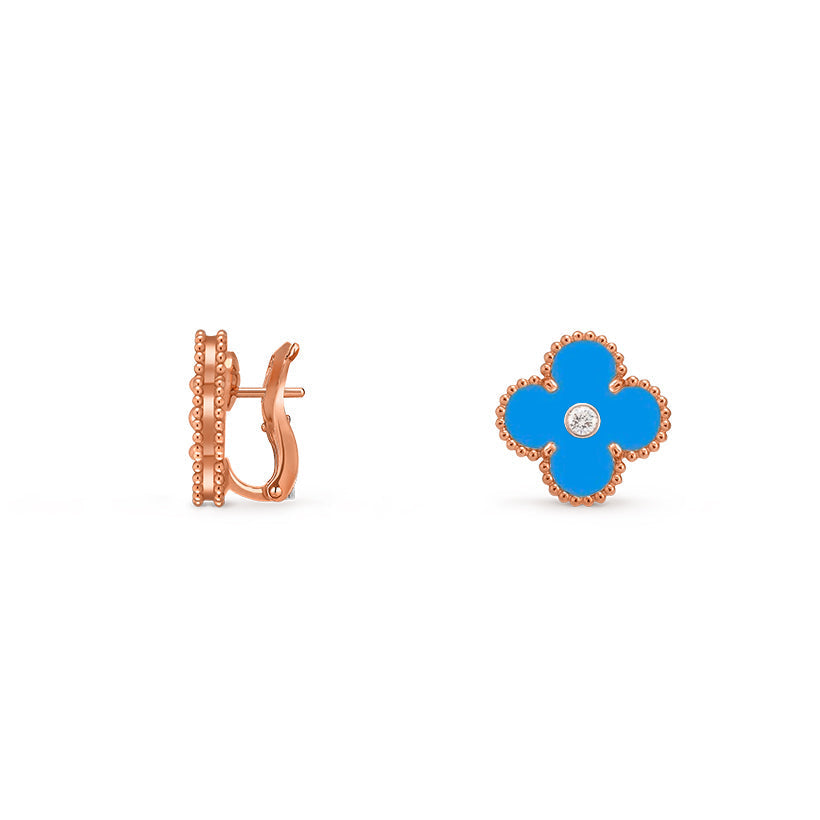 [ElanLuxe Jewelry]CLOVER 15MM MOP DIAMOND EARRINGS COLLECTION
