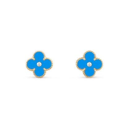 [ElanLuxe Jewelry]CLOVER  15MM DIAMOND EARRINGS COLLECTION