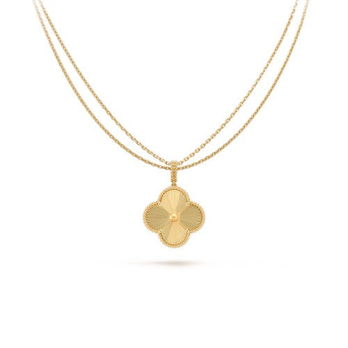 [ElanLuxe Jewelry]CLOVER 25MM PEDANT NECKLACE GOLD