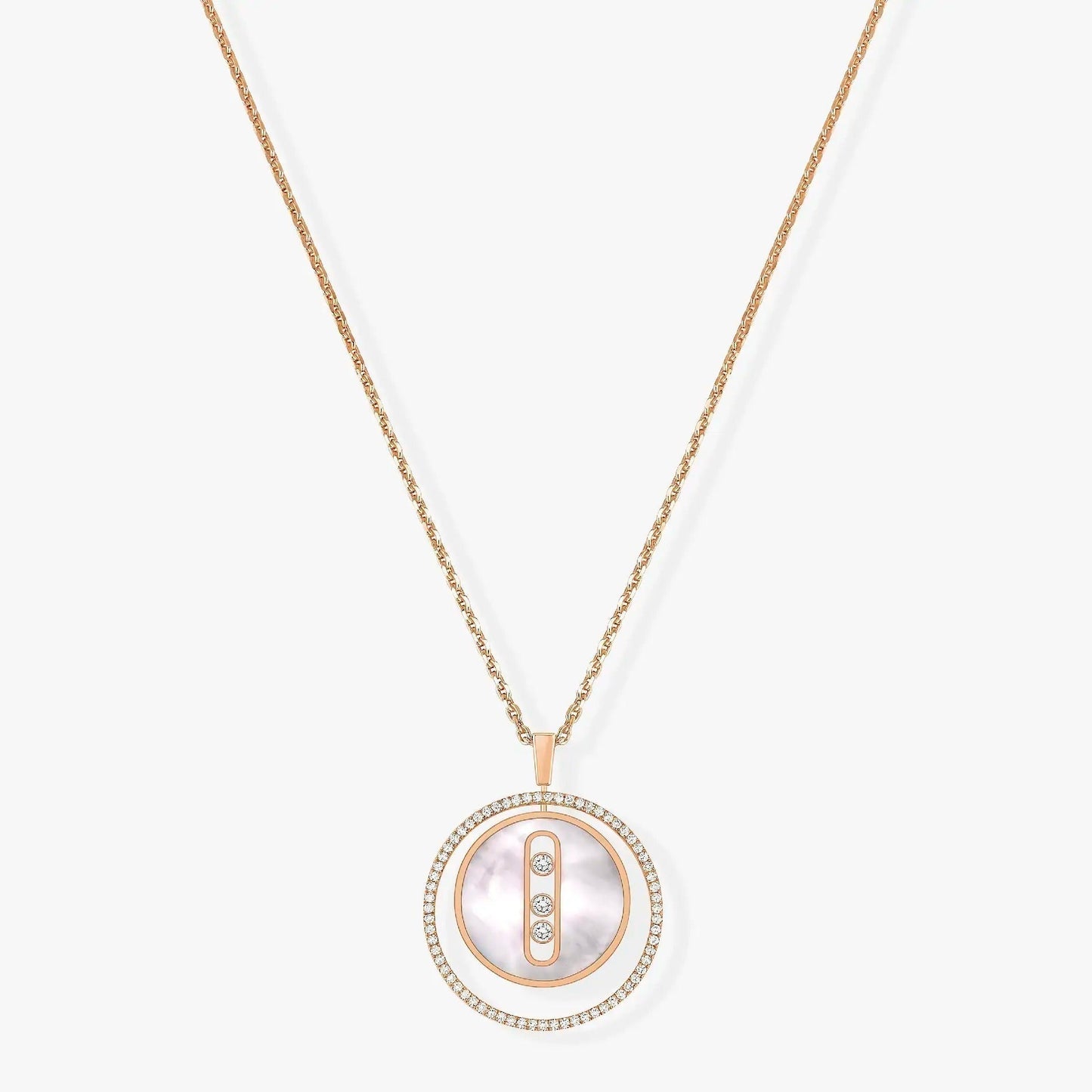 [ElanLuxe Jewelry]LUCKY MOVE MM NACRE BLANCHE DIAMOND NECKLACE