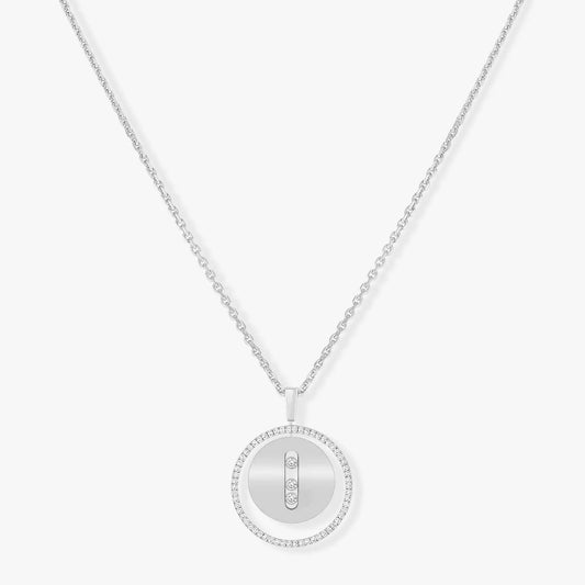 [ElanLuxe Jewelry]LUCKY MOVE MM SILVER DIAMOND NECKLACE