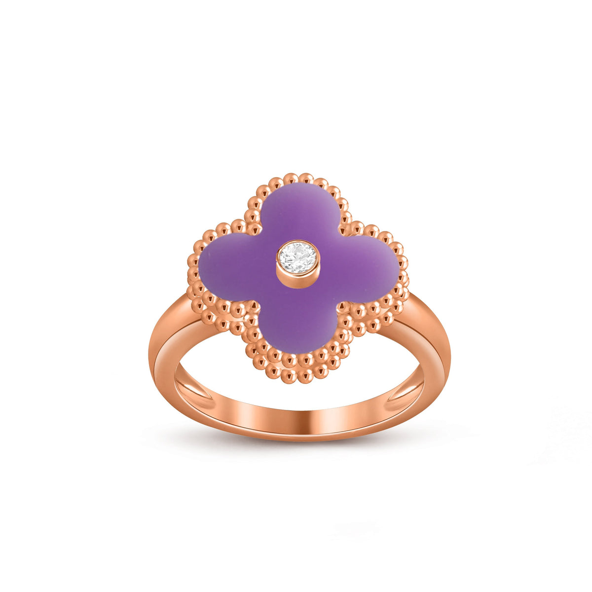 [ElanLuxe Jewelry]CLOVER DIAMOND RING ROSE GOLD COLLECTION