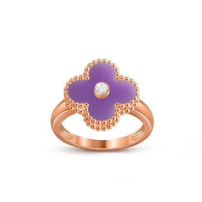 [ElanLuxe Jewelry]CLOVER DIAMOND RING ROSE GOLD COLLECTION