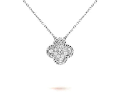 [ElanLuxe Jewelry]CLOVER 15MM NECKLACE SILVER COLLECTION