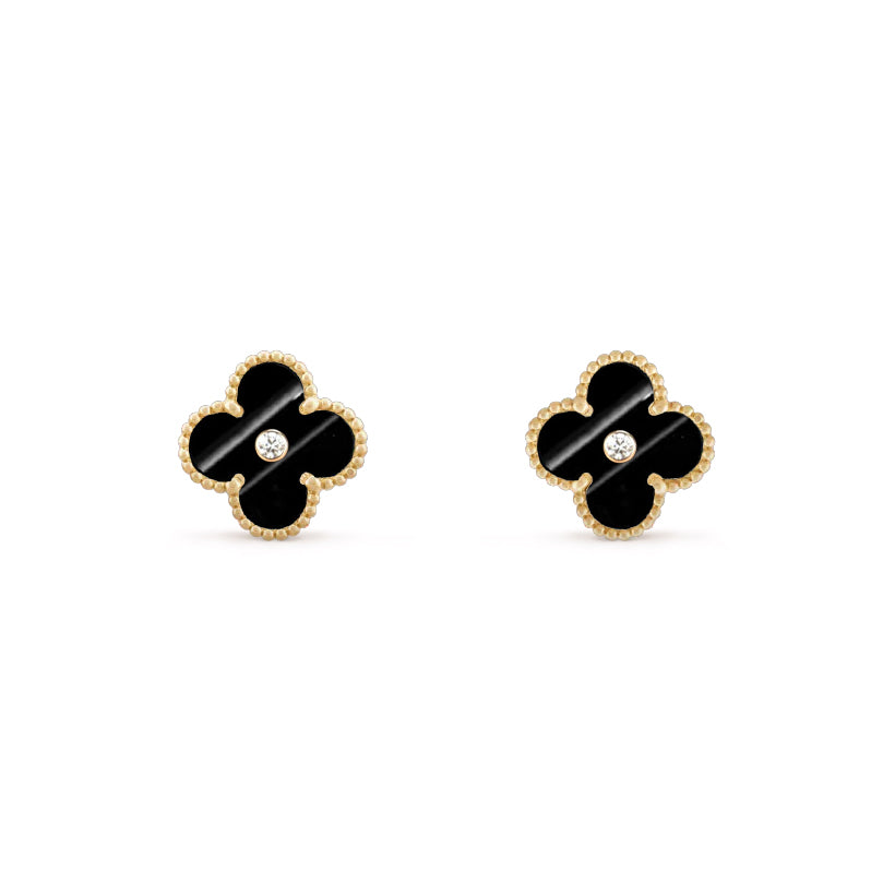 [ElanLuxe Jewelry]CLOVER  15MM DIAMOND EARRINGS COLLECTION
