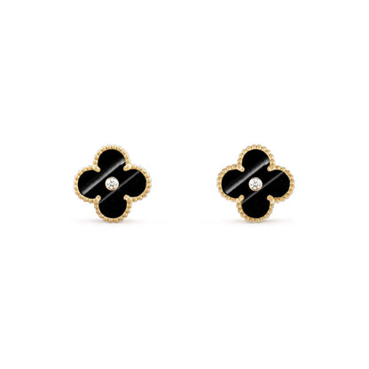 [ElanLuxe Jewelry]CLOVER  15MM DIAMOND EARRINGS COLLECTION