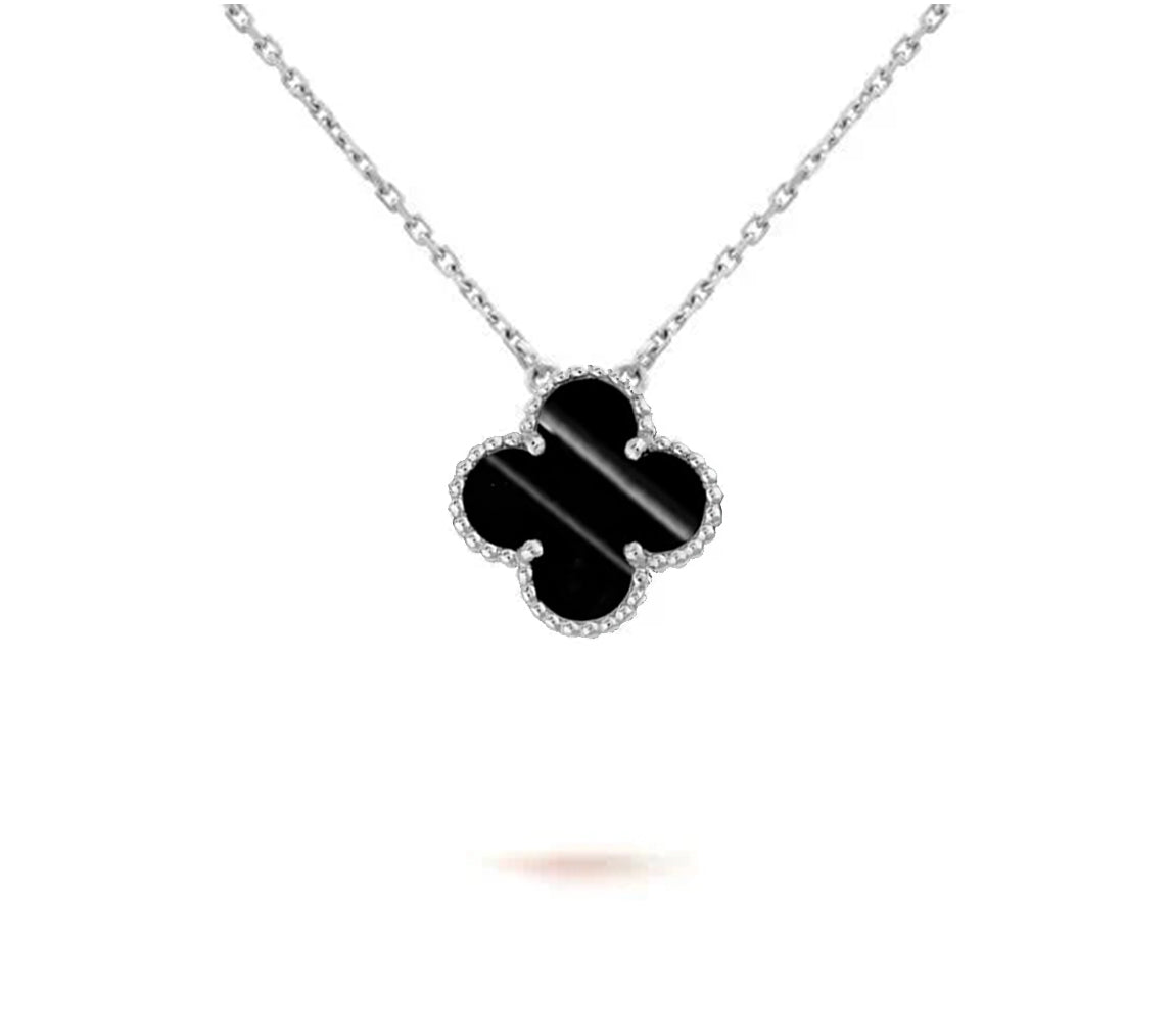 [ElanLuxe Jewelry]CLOVER 15MM NECKLACE SILVER COLLECTION