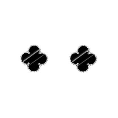 [ElanLuxe Jewelry]CLOVER SILVER 15MM EARRINGS COLLECTION