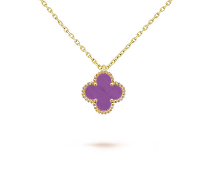 [ElanLuxe Jewelry]CLOVER MINI 9.5MM CARNELIANS NECKLACE COLLECTION