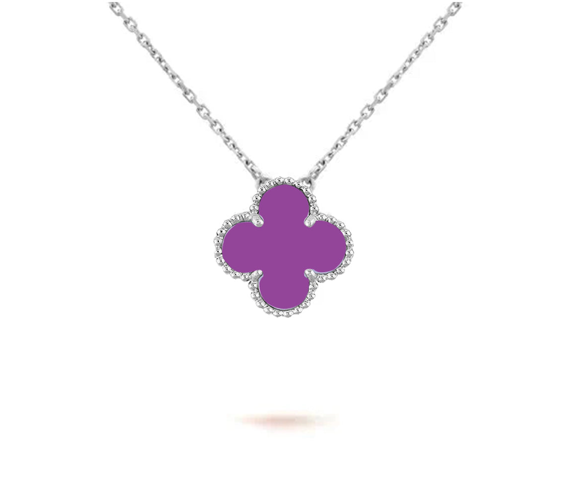 [ElanLuxe Jewelry]CLOVER 15MM NECKLACE SILVER COLLECTION