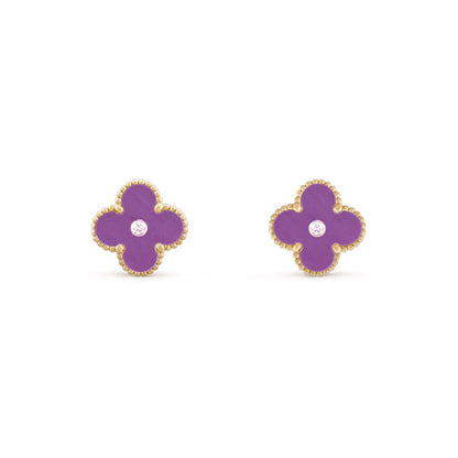 [ElanLuxe Jewelry]CLOVER  15MM DIAMOND EARRINGS COLLECTION