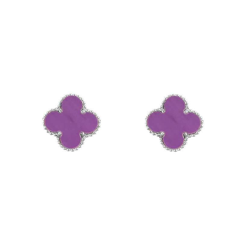[ElanLuxe Jewelry]CLOVER SILVER 15MM EARRINGS COLLECTION