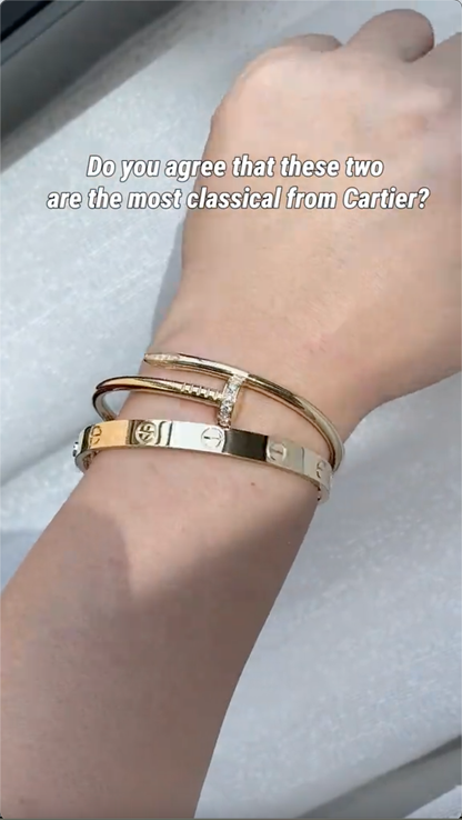 [ElanLuxe Jewelry] LOVE Classic & JUSTE Diamond Bracelet Stack Set