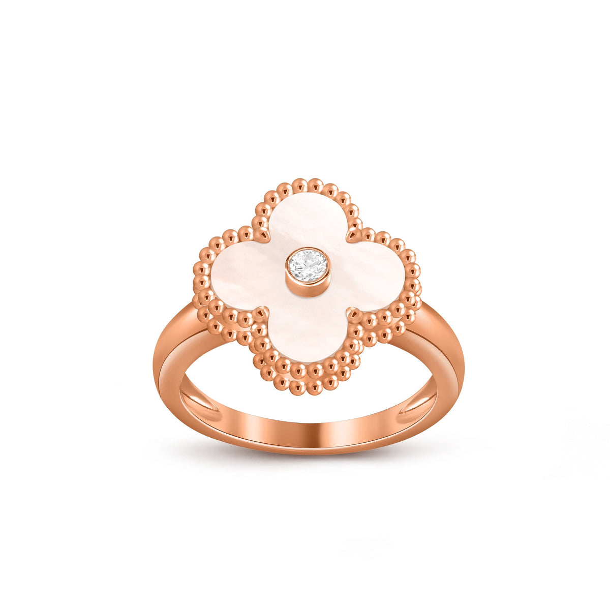 [ElanLuxe Jewelry]CLOVER DIAMOND RING ROSE GOLD COLLECTION