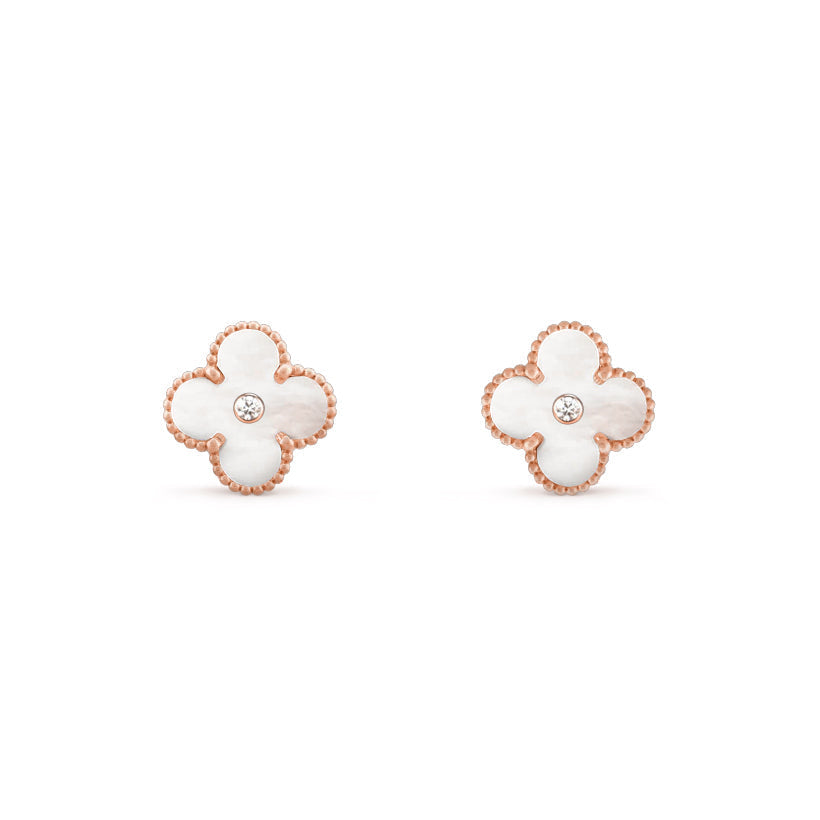[ElanLuxe Jewelry]CLOVER  15MM DIAMOND EARRINGS COLLECTION