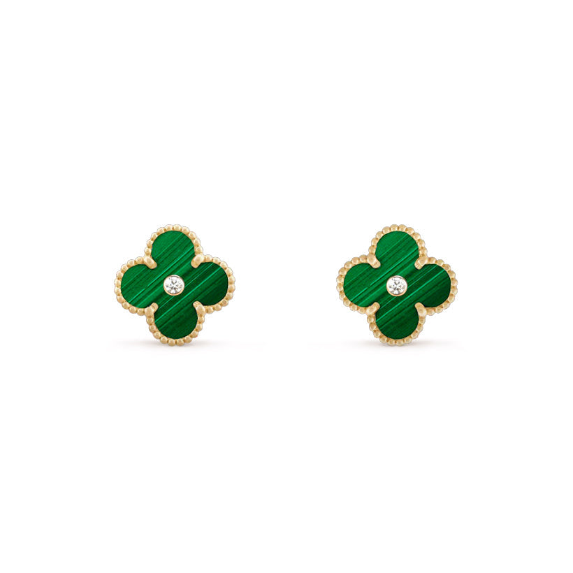 [ElanLuxe Jewelry]CLOVER  15MM DIAMOND EARRINGS COLLECTION