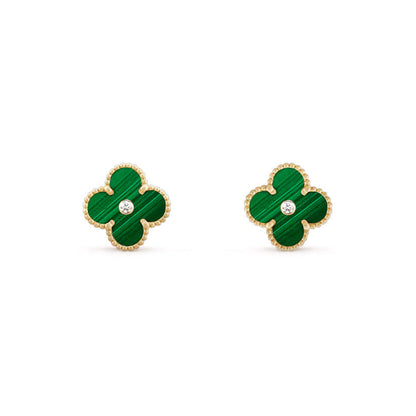 [ElanLuxe Jewelry]CLOVER  15MM DIAMOND EARRINGS COLLECTION