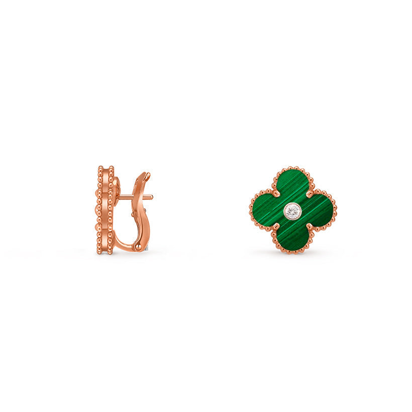 [ElanLuxe Jewelry]CLOVER 15MM MOP DIAMOND EARRINGS COLLECTION