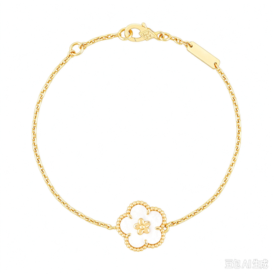 [ElanLuxe Jewelry]LUCKY WHITE MOP PLUM BLOSSOM  BRACELET
