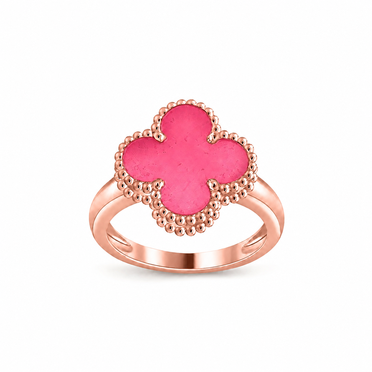 [ElanLuxe Jewelry]NEW CLOVER PINK ENAMEL RINGS