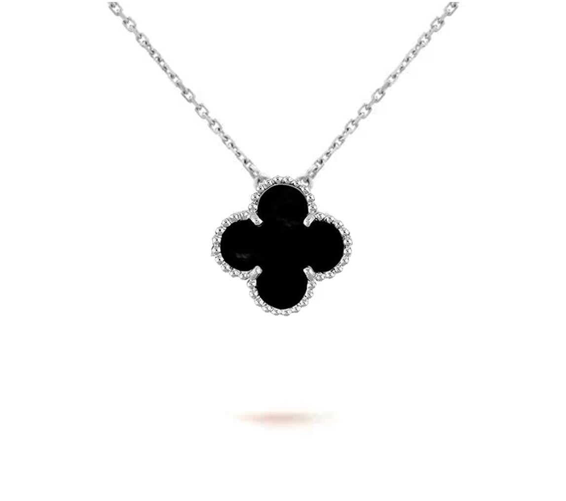 [ElanLuxe Jewelry]CLOVER 15MM NECKLACE SILVER COLLECTION
