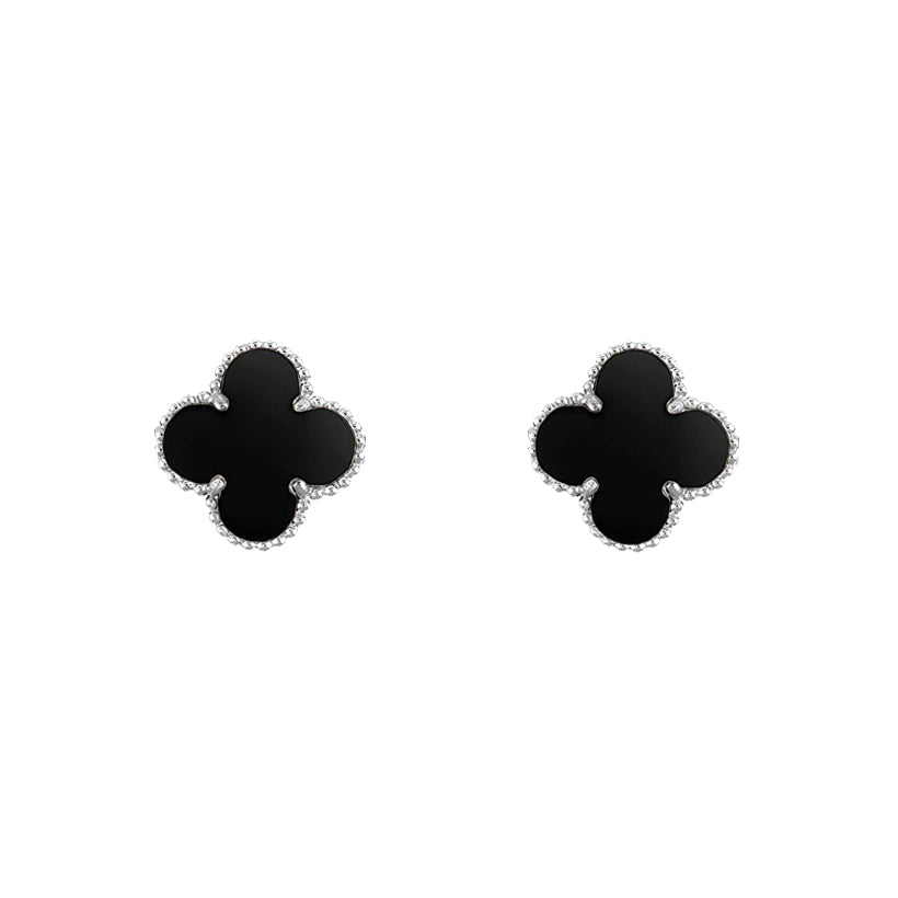 [ElanLuxe Jewelry]CLOVER SILVER 15MM EARRINGS COLLECTION