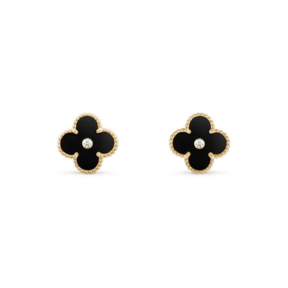 [ElanLuxe Jewelry]CLOVER  15MM DIAMOND EARRINGS COLLECTION