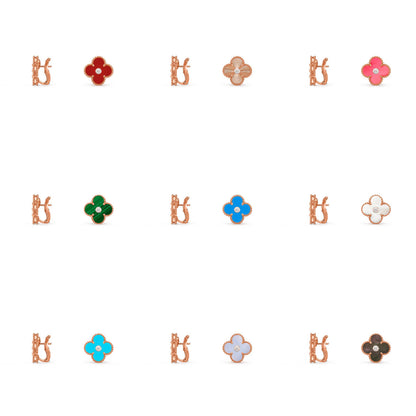 [ElanLuxe Jewelry]CLOVER 15MM MOP DIAMOND EARRINGS COLLECTION