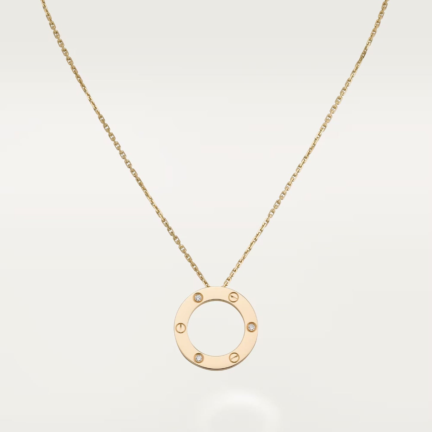 [ElanLuxe Jewelry]LOVE NECKLACE 16MM 3 DIAMONDS