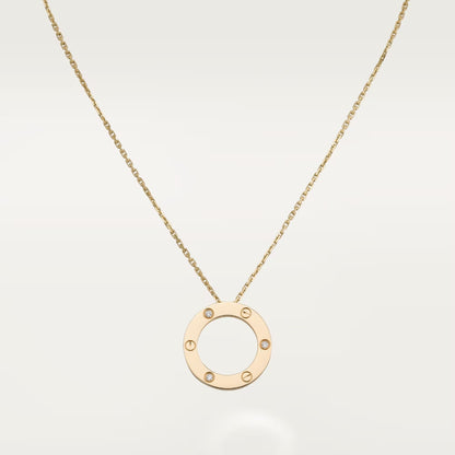 [ElanLuxe Jewelry]LOVE NECKLACE 16MM 3 DIAMONDS