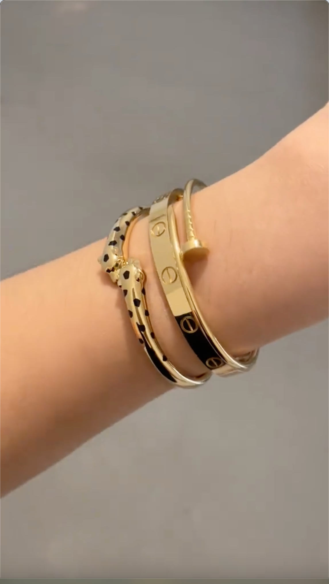 [ElanLuxe Jewelry] Panthère & LOVE  & JUSTE  Diamond Bracelet Stack Set