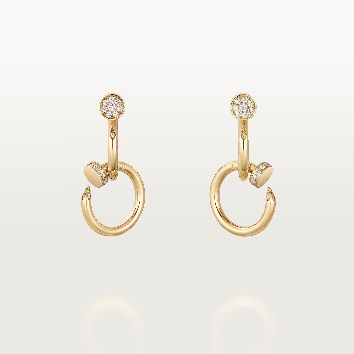 [ElanLuxe Jewelry]JUSTE HALF DIAMOND DOUBLE EARRINGS