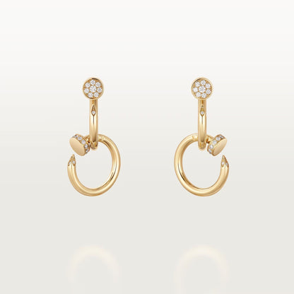 [ElanLuxe Jewelry]JUSTE HALF DIAMOND DOUBLE EARRINGS