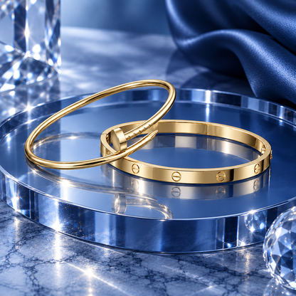 [ElanLuxe Jewelry] LOVE & JUSTE Classic Bracelet Stack Set