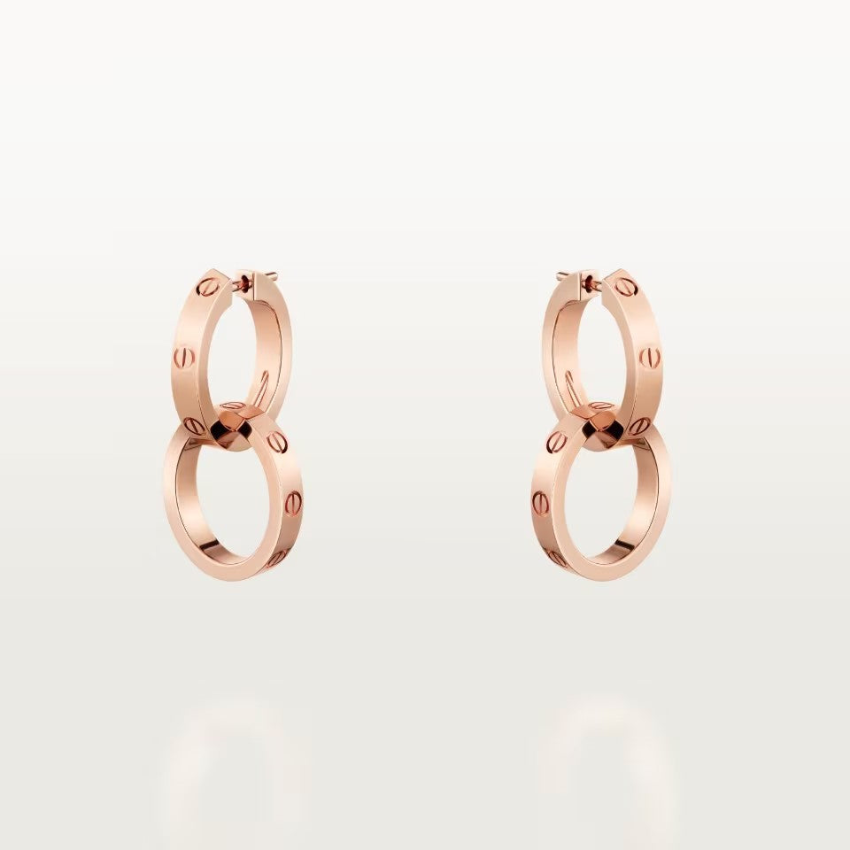 [ElanLuxe Jewelry]LOVE 3.3MM DANGLE EARRINGS