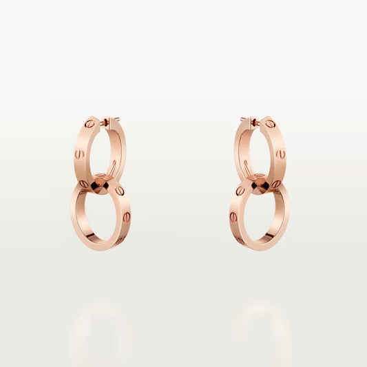 [ElanLuxe Jewelry]LOVE 3.3MM DANGLE EARRINGS