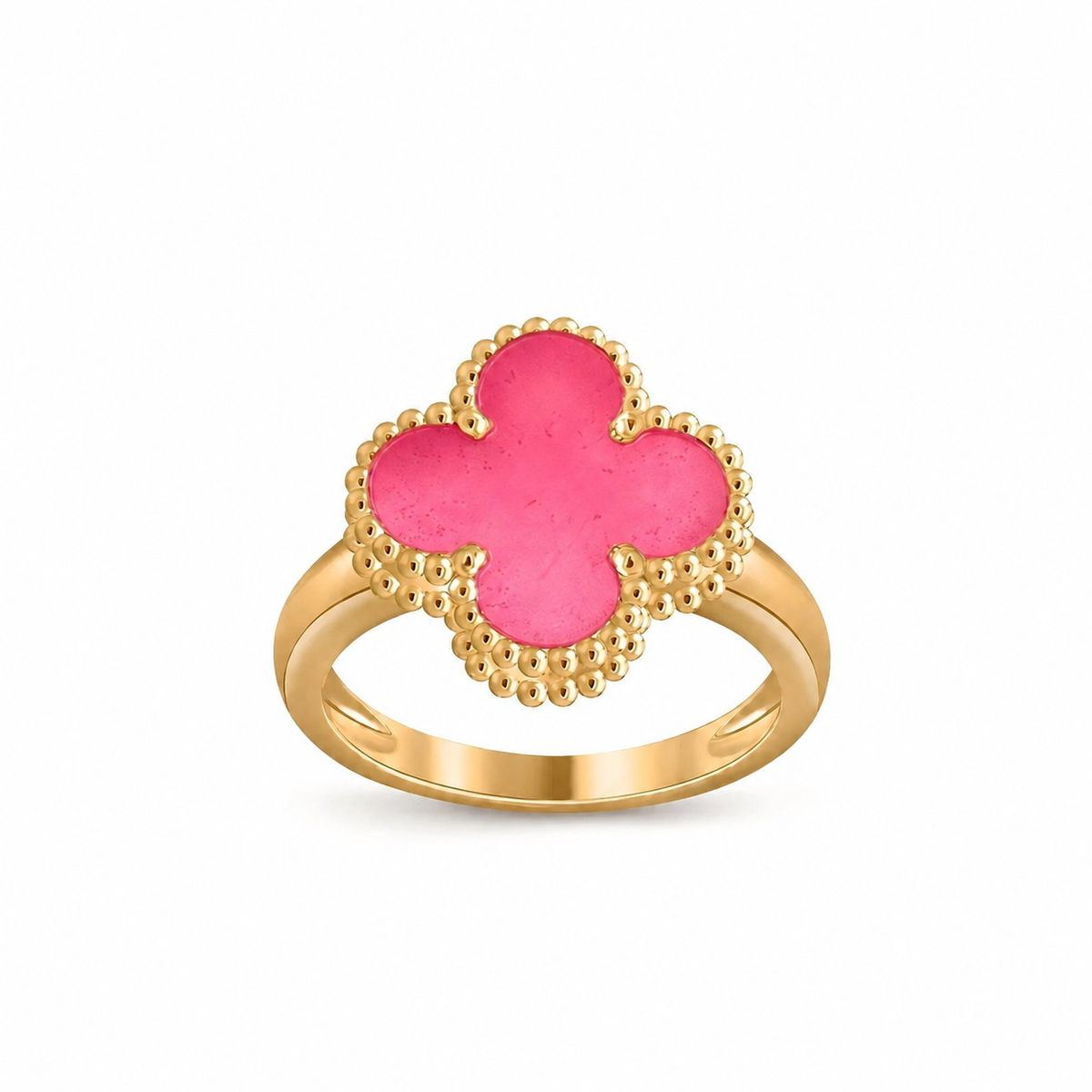 [ElanLuxe Jewelry]NEW CLOVER PINK ENAMEL RINGS