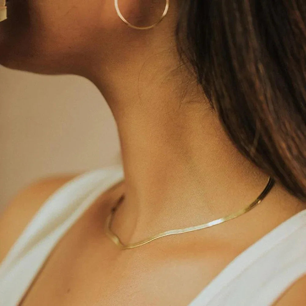 [ElanLuxe]Elizabeth Gold Herringbone Necklace