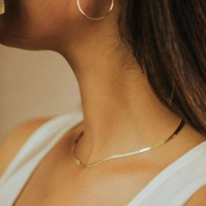 [ElanLuxe]Elizabeth Gold Herringbone Necklace
