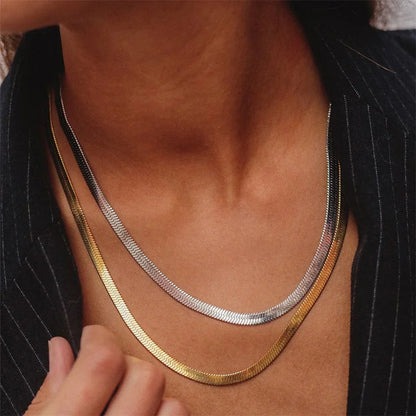 [ElanLuxe]Elizabeth Gold Herringbone Necklace