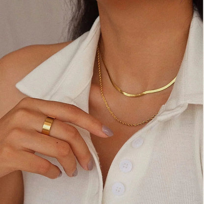 [ElanLuxe]Hailey Layered Gold Chain Necklace
