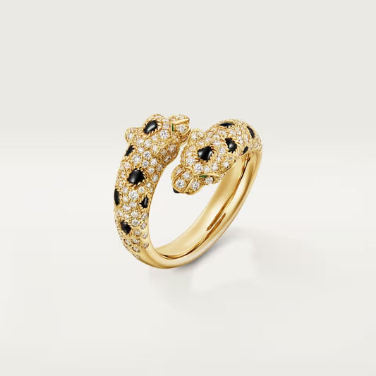 [ElanLuxe Jewelry]PANTHERE DOUBLE HEADED FULL DIAMOND  RING