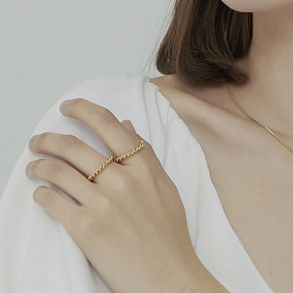 [ElanLuxe]Melody Gold Twist Ring